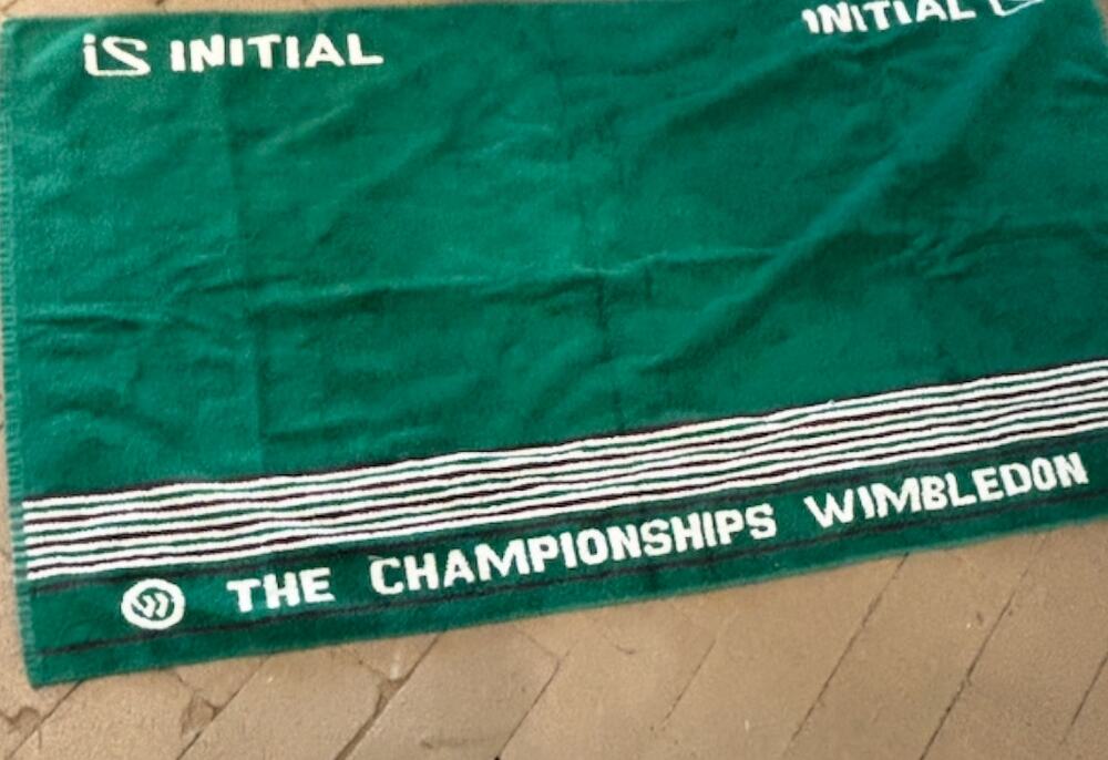 Vintage 1988 Wimbledon Championship Green Tennis Towel